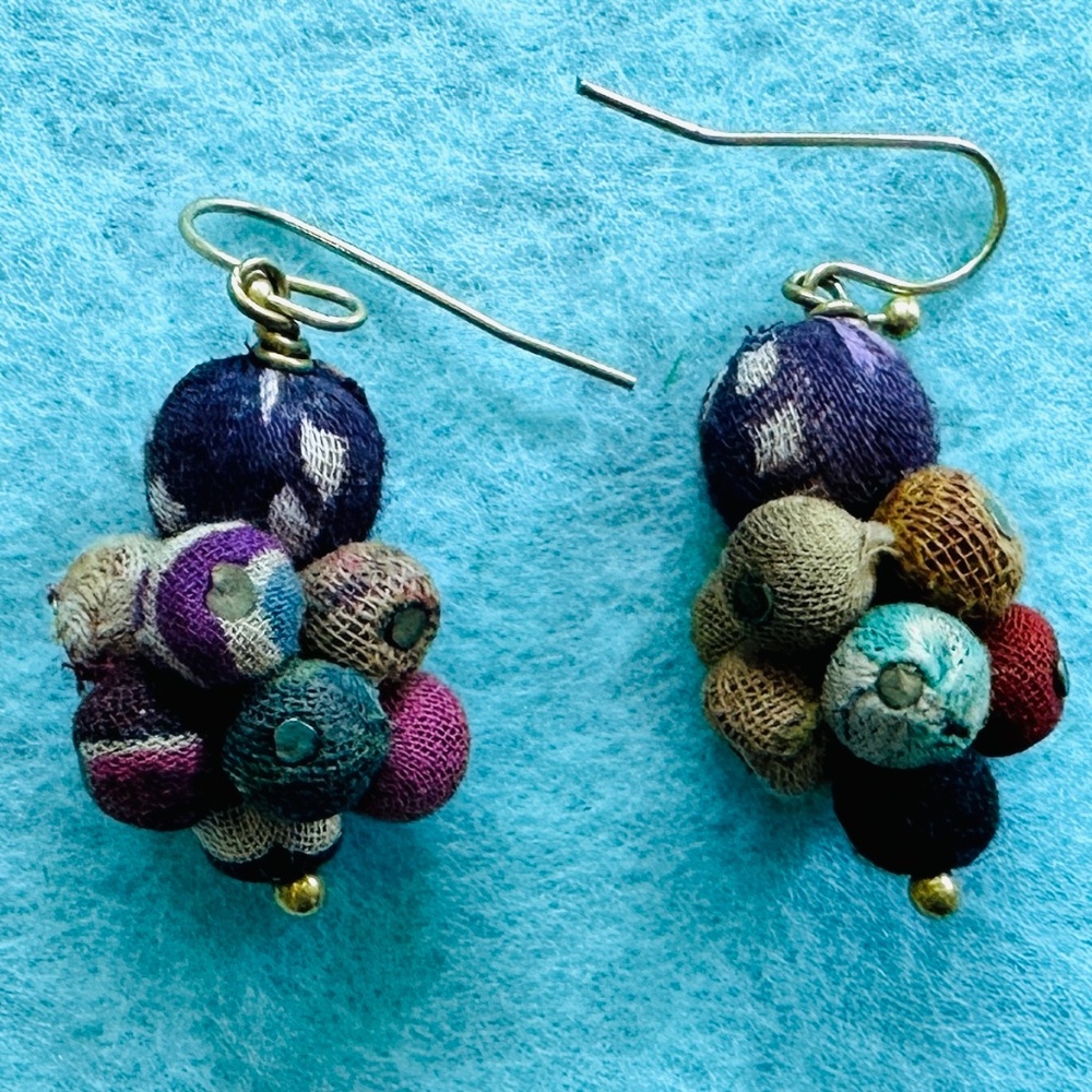 Fabric Bead Earrings